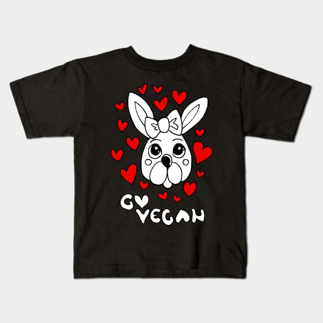 go vegan Kids T-Shirt by MerryDee